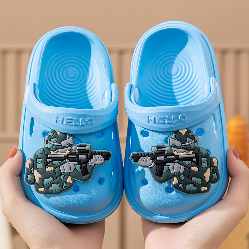 厚底EVA儿童洞洞鞋男女童夏季室内家居防滑中小童宝宝外穿凉拖鞋