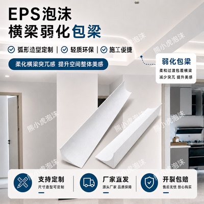 网红吊顶线条EPS泡沫横梁弱化遮挡S弧形线条定制C型半圆弱化造型