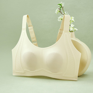 新款 内衣聚拢兔耳杯防下垂软支撑乳胶文胸 多穿衣显瘦大胸显小薄款