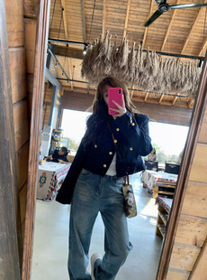 春秋小香風外套女設計感高級百搭顯瘦短款 上衣 財閥千金 羅誠意