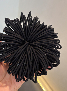 扎头发皮套大人细款高弹耐用发圈女发绳黑色发量少头绳绑发橡皮筋