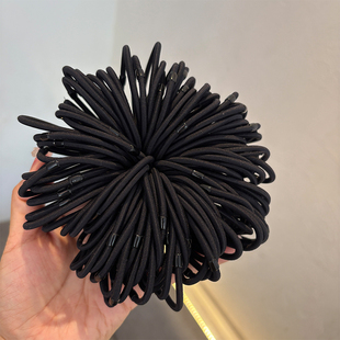 扎头发皮套大人细款高弹耐用发圈女发绳黑色发量少头绳绑发橡皮筋