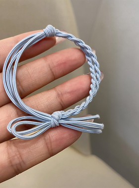 简约蝴蝶结发绳手工编织发圈女扎头发橡皮筋高弹耐用韩国头绳女