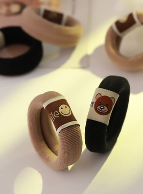 扎高马尾加粗加厚黑发绳韩国奶卡高弹力耐用皮套女头绳头毛巾发圈