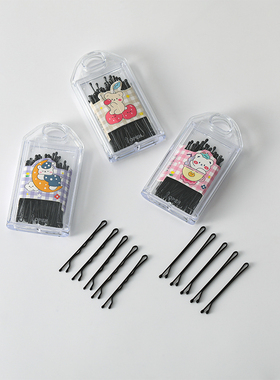 黑色一字夹发夹女侧边刘海发卡固定头发夹子头饰小卡子u型夹钢夹