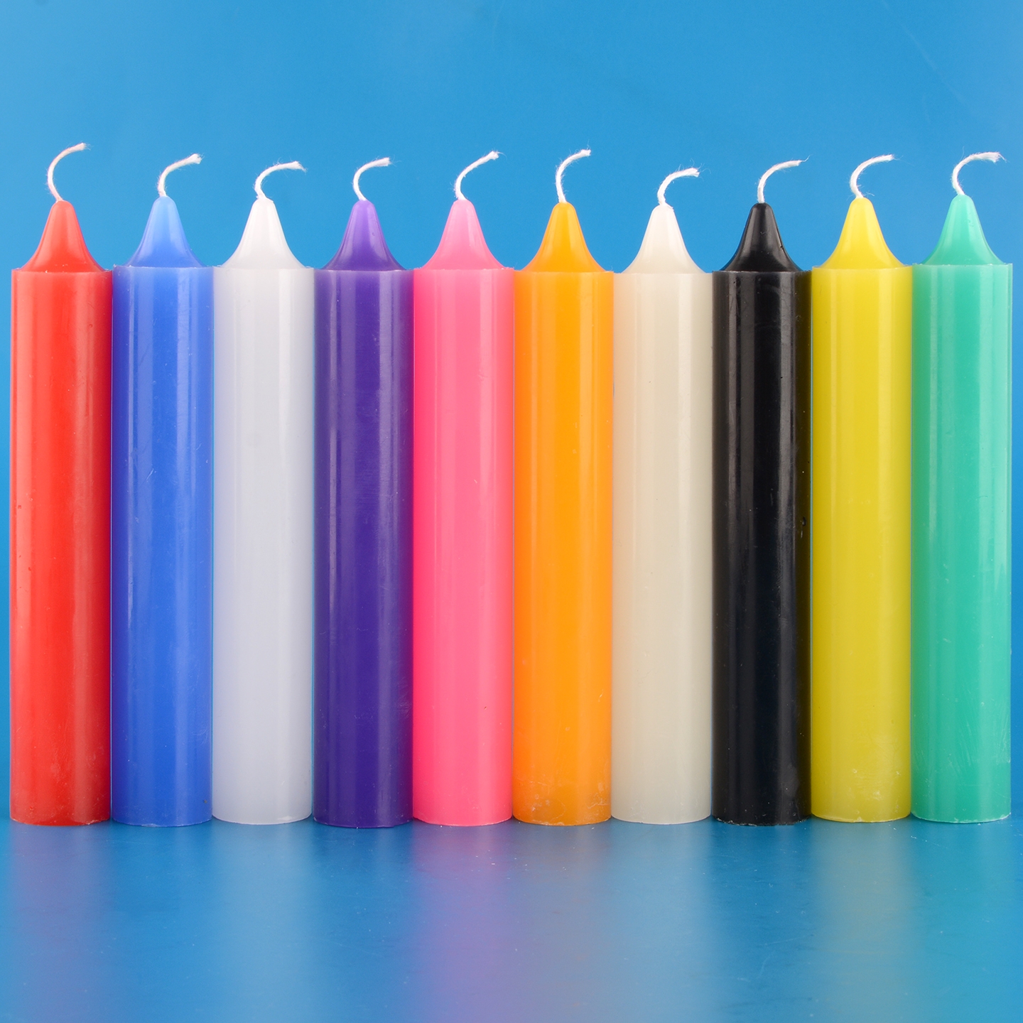 马卡龙10色无味照明蜡烛