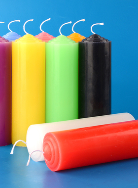 红蜡烛家用无烟味停电照明供佛加粗圆柱耐燃烧节日过年多彩紫色腊