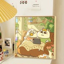 小刘鸭鼻孔喵数字油画diy填充填色手工绘卡通情侣丙烯油彩装 饰画