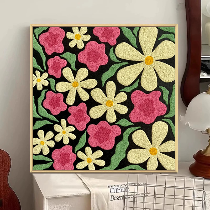 高级感花卉肌理画石英砂diy手工绘全套材料包复古装饰画数字油画,家居饰品,DIY/数字油画,淘宝优惠券,粉丝福利购,淘宝优惠卷