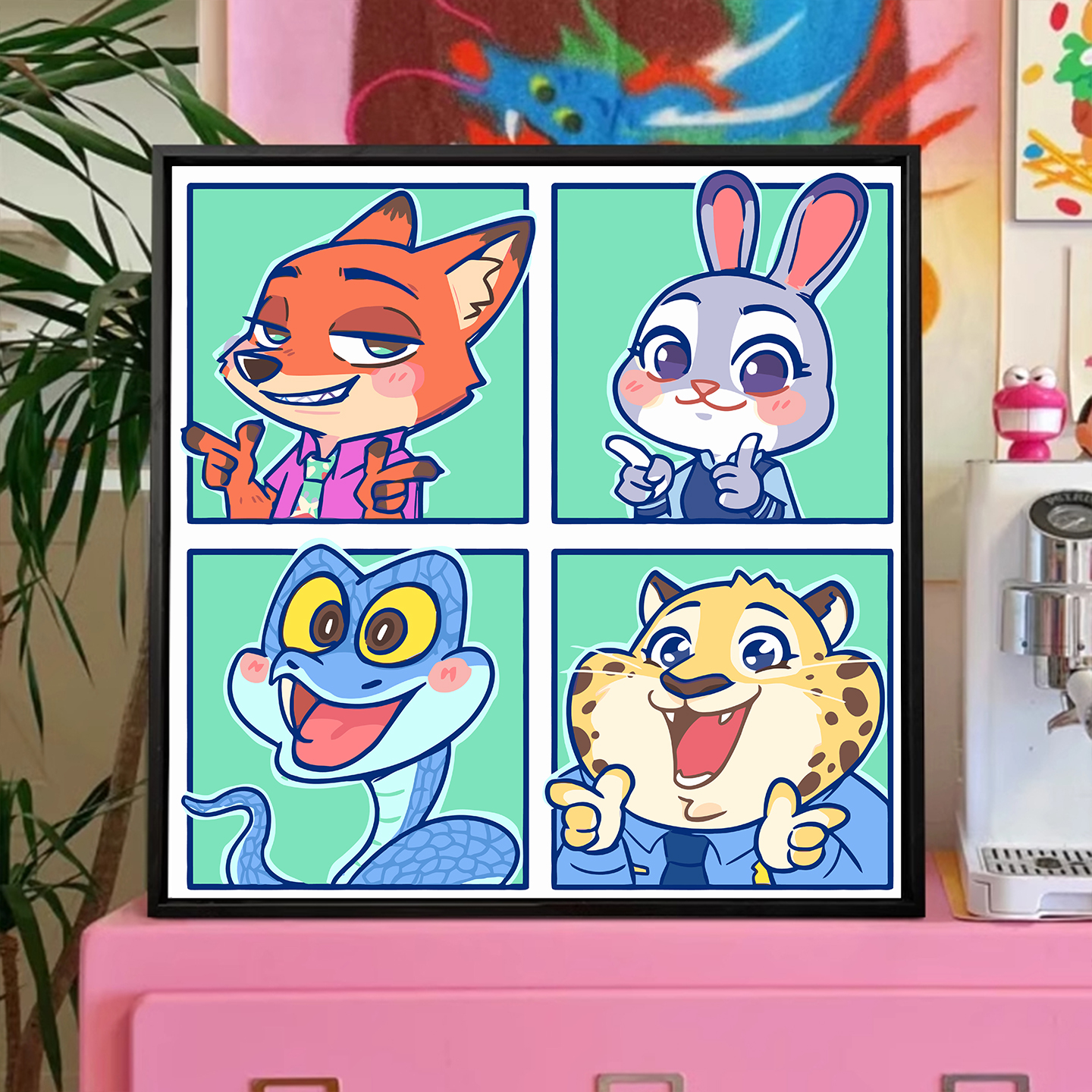 疯狂动物城2diy数字油画装饰画