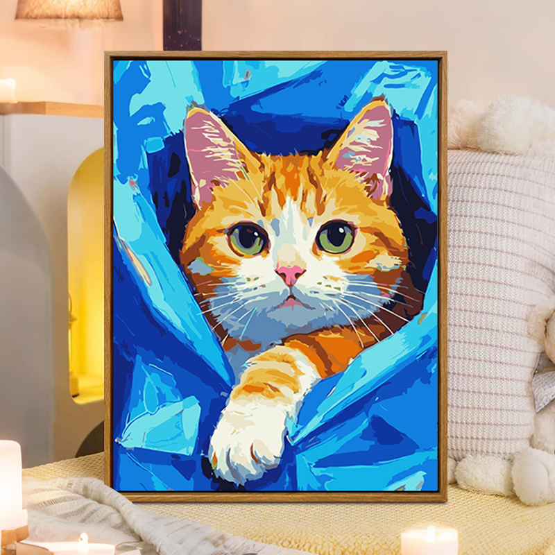 猫咪diy数字油画丙烯画装饰画