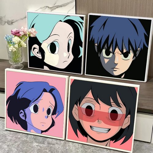 潮流丙烯画卡通diy数字油画