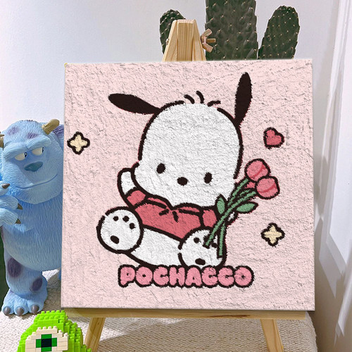 0基础帕恰狗diy肌理画手工装饰画