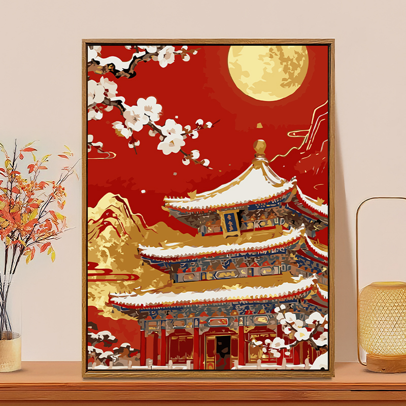 中式美学故宫diy数字油画装饰画