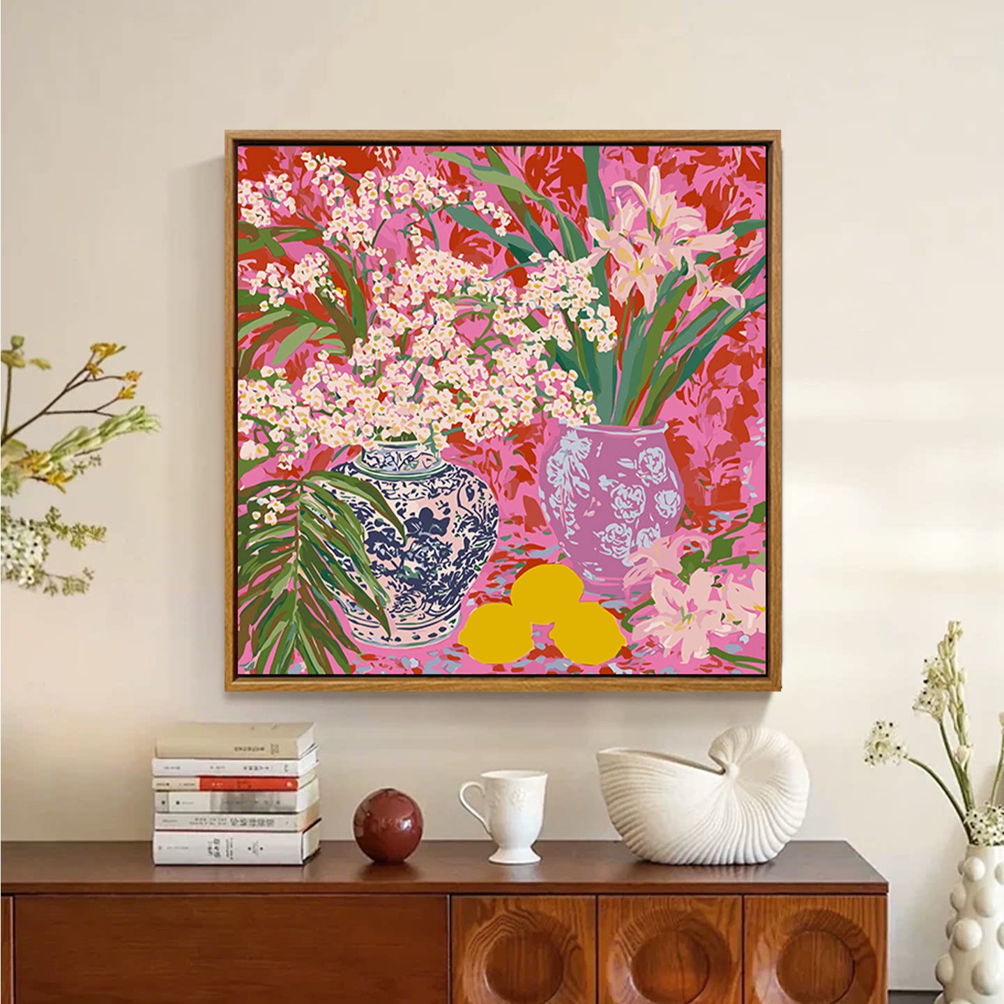 小众复古花卉diy数字油画装饰画图片
