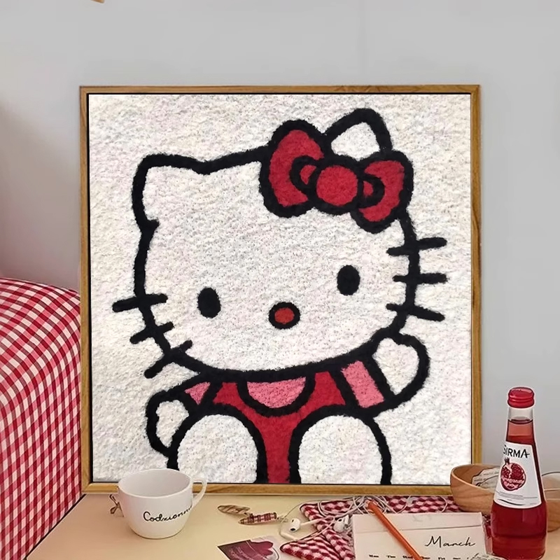 凯蒂猫diy手工石英砂肌理画