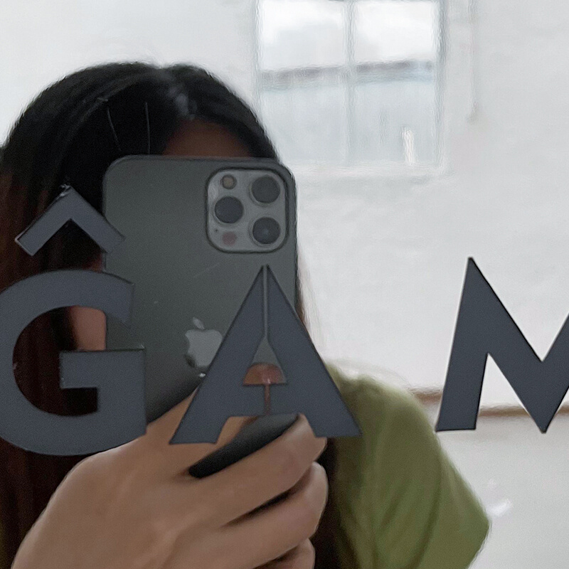 镜面不锈钢LOGO发光字灯箱网红侧挂奶茶店桌面门头招牌广告牌灯牌