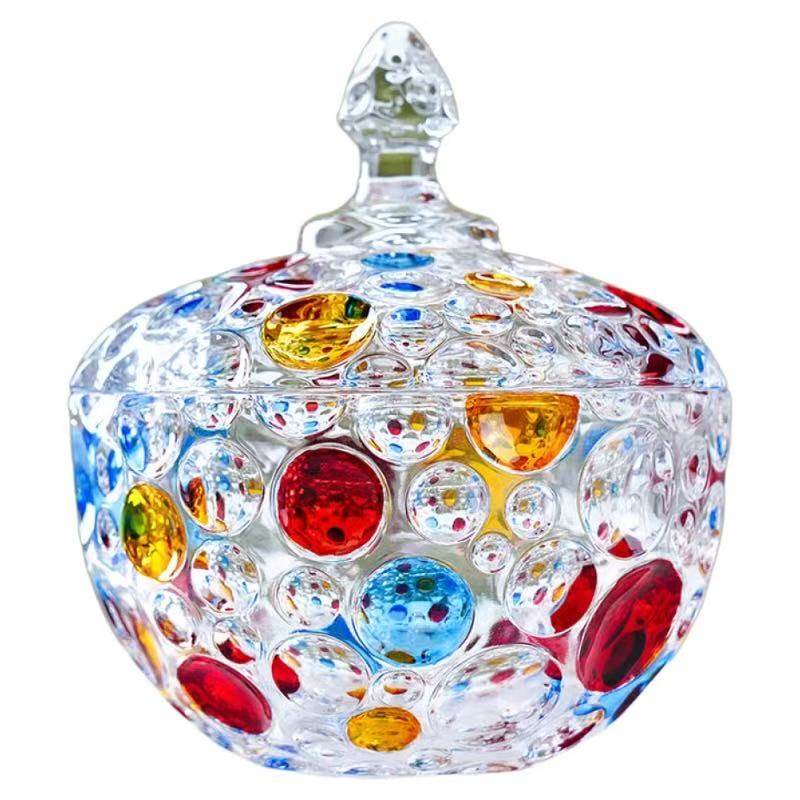 欧式彩色玻璃糖果罐储物罐客厅装饰摆件创意个性零食干果收纳罐子,家居饰品,储物罐,淘宝优惠券,粉丝福利购,淘宝优惠卷