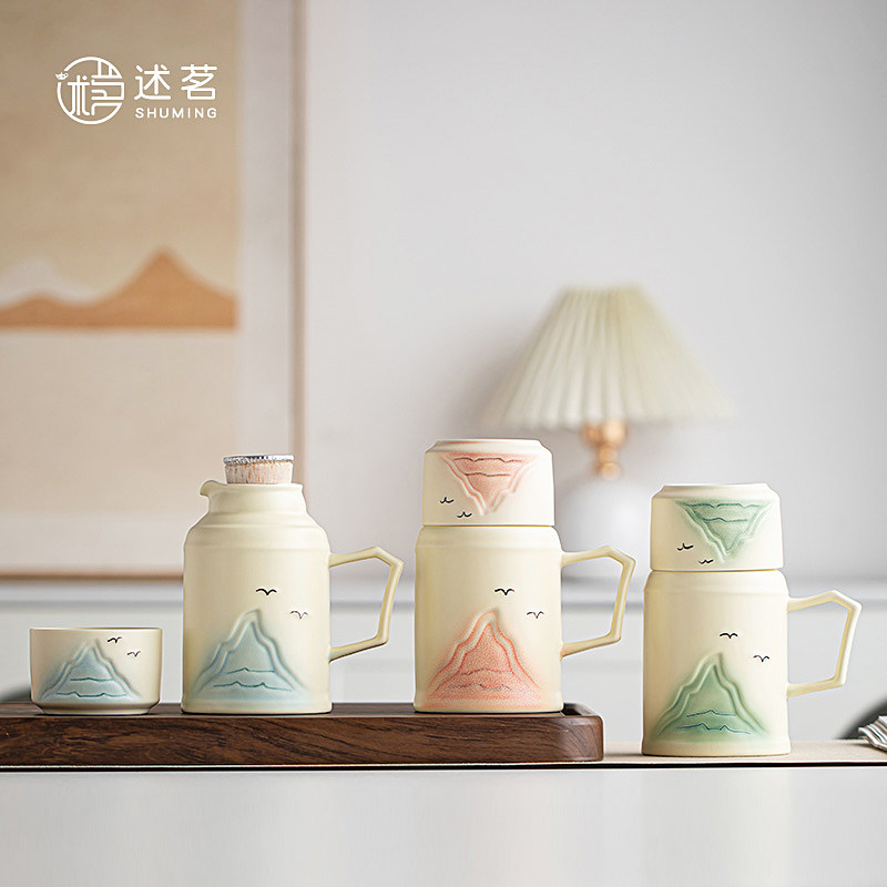 陶瓷小暖壶泡茶杯个人专用带过滤大容量水杯马克杯带盖创意办公杯