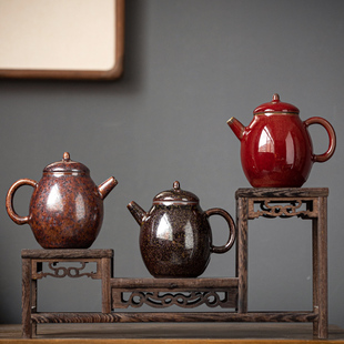 郎红龙蛋茶壶单个功夫茶具家用办公陶瓷茶水壶冲茶带过滤孔泡茶器
