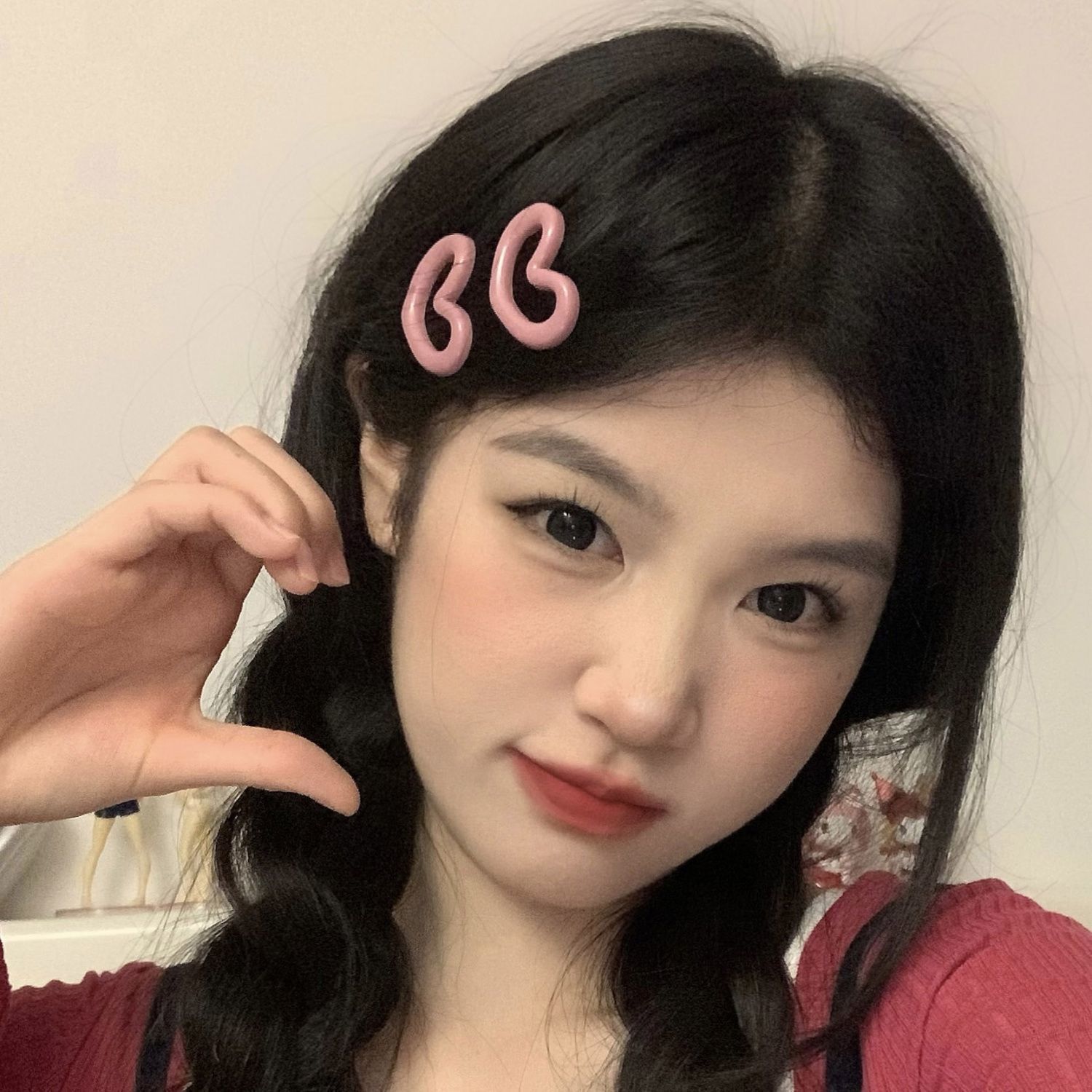 甜妹发饰粉色爱心发夹女简约百搭侧边刘海碎发夹子网红发卡头饰潮
