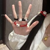 蛇年发饰三丽鸥对装 编制树脂kt头发圈凯蒂猫小皮筋情侣学生扎头发