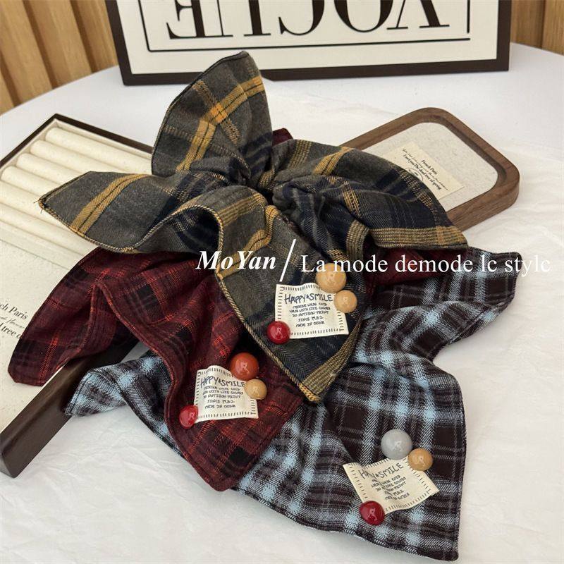 韩版格纹方巾款布艺大肠发圈女低马尾气质学院风发绳丸子头绳头花,饰品/流行首饰/时尚饰品新,发饰,淘宝优惠券,粉丝福利购,淘宝优惠卷