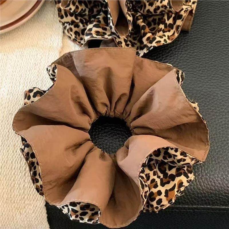 韩国早秋新款时尚豹纹大肠圈慵懒风洋气双层褶皱花边马尾头绳头花,饰品/流行首饰/时尚饰品新,发饰,淘宝优惠券,粉丝福利购,淘宝优惠卷