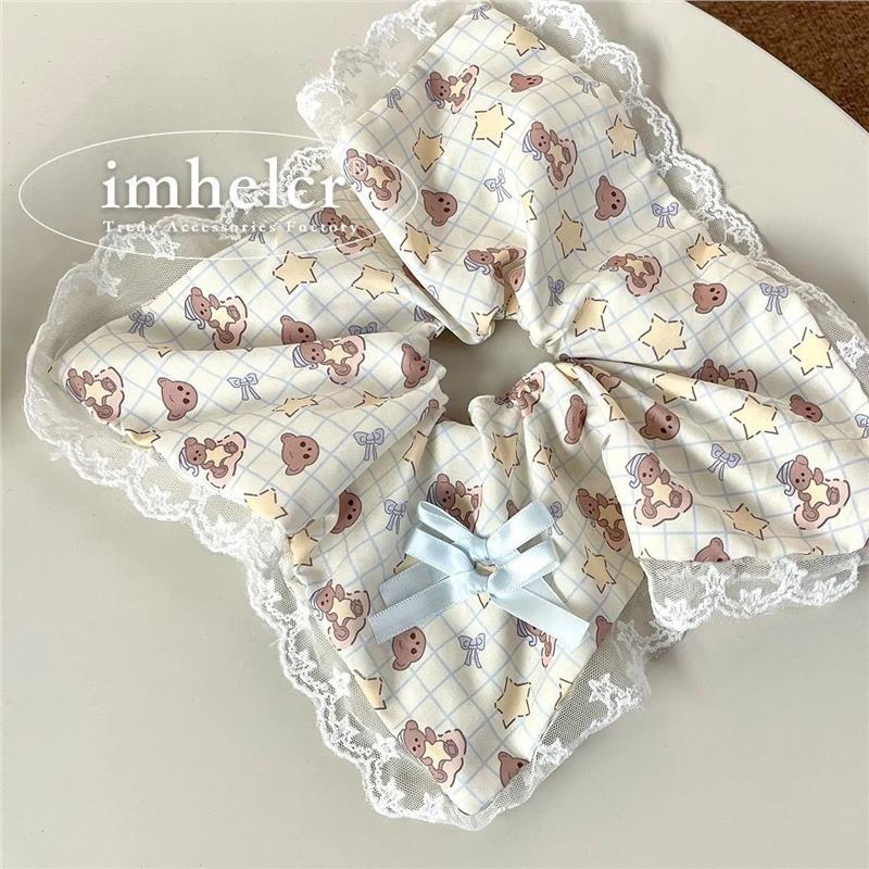 高颜值ins风碎花蝴蝶结发圈