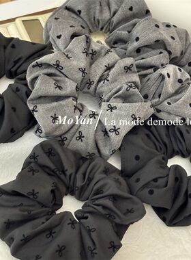 波点蝴蝶结2024新款甜美发绳复古大肠发圈头绳丸子头皮筋气质头花