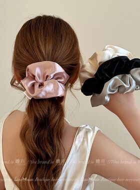 新年真丝气质大肠发圈元旦ins简约扎头绳女2024新款高级感优雅女