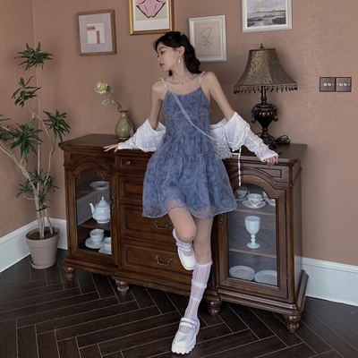 七分漫漫星空新款甜美修身蓬蓬