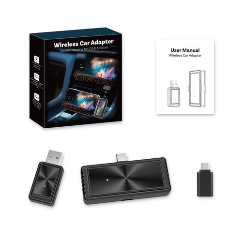 新款无线CarPlay 双系统镜像车载适配器FOTA在线升级车机盒子