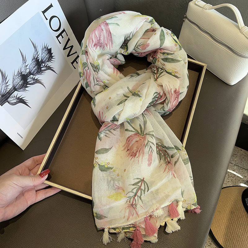 素雅粉芍药棉麻围巾女田园风彩色花朵气质百搭防晒旅游披肩沙滩巾,服饰配件/皮带/帽子/围巾,围巾/丝巾/披肩,淘宝优惠券,粉丝福利购,淘宝优惠卷