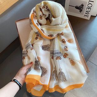围巾女秋冬新款保暖外穿洋气韩版百搭高级柔软亲肤棉麻大披肩围脖