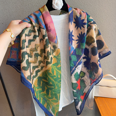 夏季新疆小方巾韩版绿色青年防晒