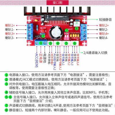 发烧级HIFI四声道TDA7388汽车4.0立体环绕声4路4X41W车载功放板