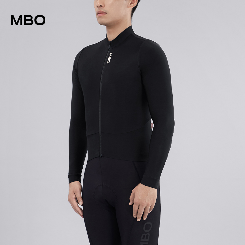 MBO男子气质抓绒骑行服流沙黑色秋冬保暖公路车骑行外套