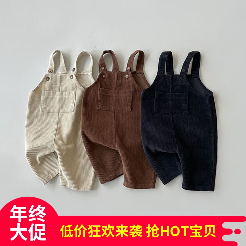 品牌清仓韩版ins童装婴幼童春秋潮搭男女婴小童多色灯芯绒韩系休