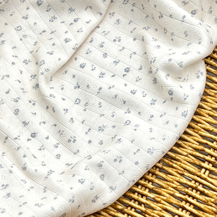 韩系迷你小碎花灰蓝色针织娃衣BJD手工发圈bm风面料50*180cm