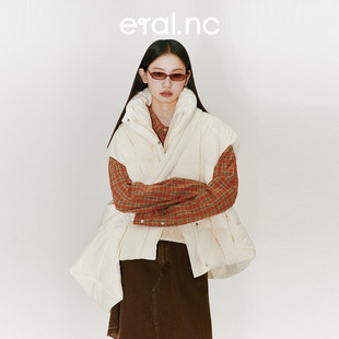 时尚 加厚冬季 宽松立领设计感羽绒内胆 eralnc羽绒马甲女款 漫游001