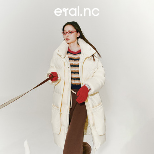 eralnc长款 中长款 羽绒服女设计感新款 时尚 加厚外套 秋冬季 漫游001