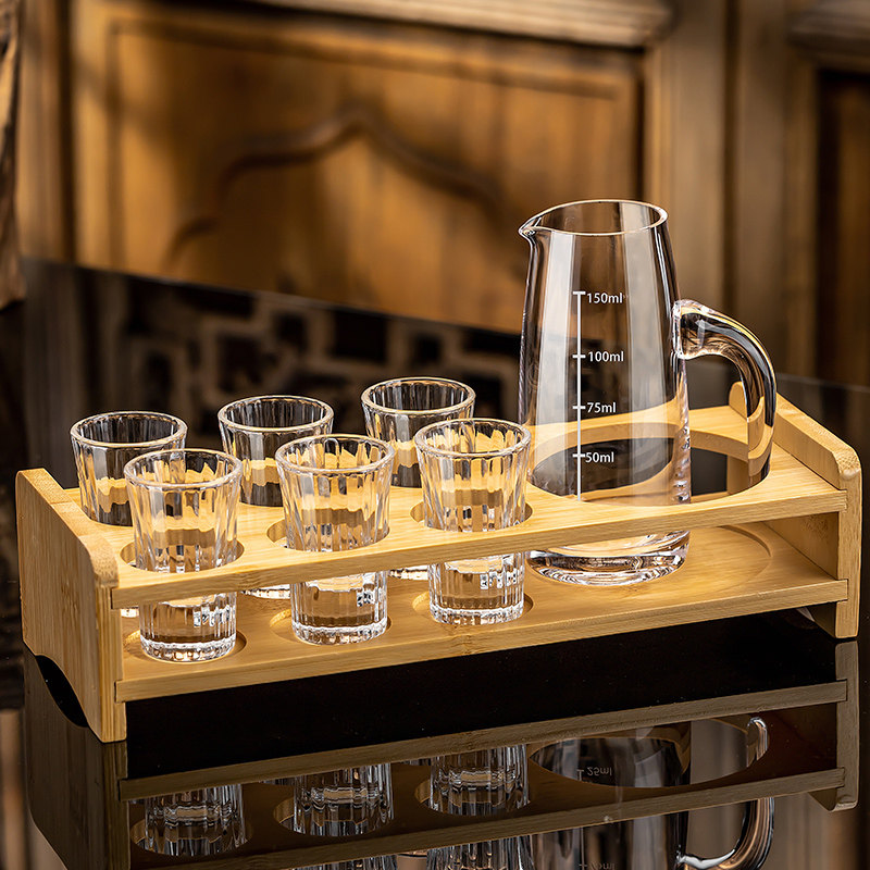 分酒器白酒杯高档套装家用一口小酒杯轻奢带刻度水晶玻璃酒具酒盅,餐饮具,白酒杯,淘宝优惠券,粉丝福利购,淘宝优惠卷