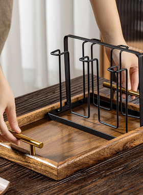 水杯架子置物架倒挂沥水收纳客厅餐桌面高级感防尘放咖啡茶杯托盘