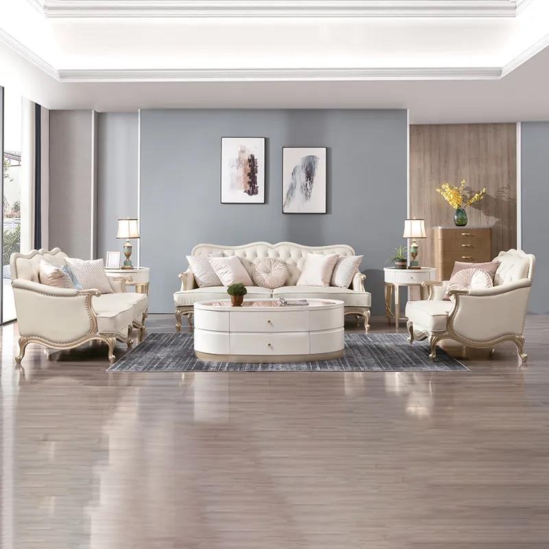 美式现代轻奢实木真皮北欧极简组合客厅大小户型简约牛皮奢华沙发