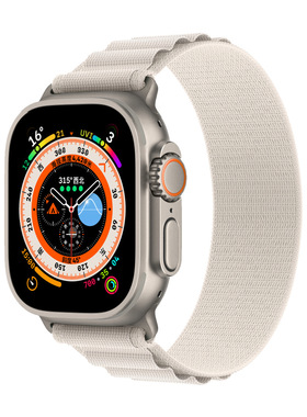 适用苹果S8手表applewatch表带iwatch8运动7代ultra高山se尼龙6回环式5野径4壳膜一体S7新款S6保护壳腕带49MM