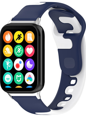 适用小米手表小米手环8pro双拼色胶表带硅胶表带RedmiWatch3Lite保护套软壳替换腕带