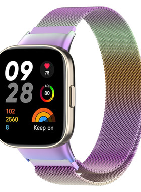 适用红米手表表带redmiwatch3/2/1腕带金属钢带小米lite三/二/米兰表带头粒款式不锈钢替换带个性时尚配件