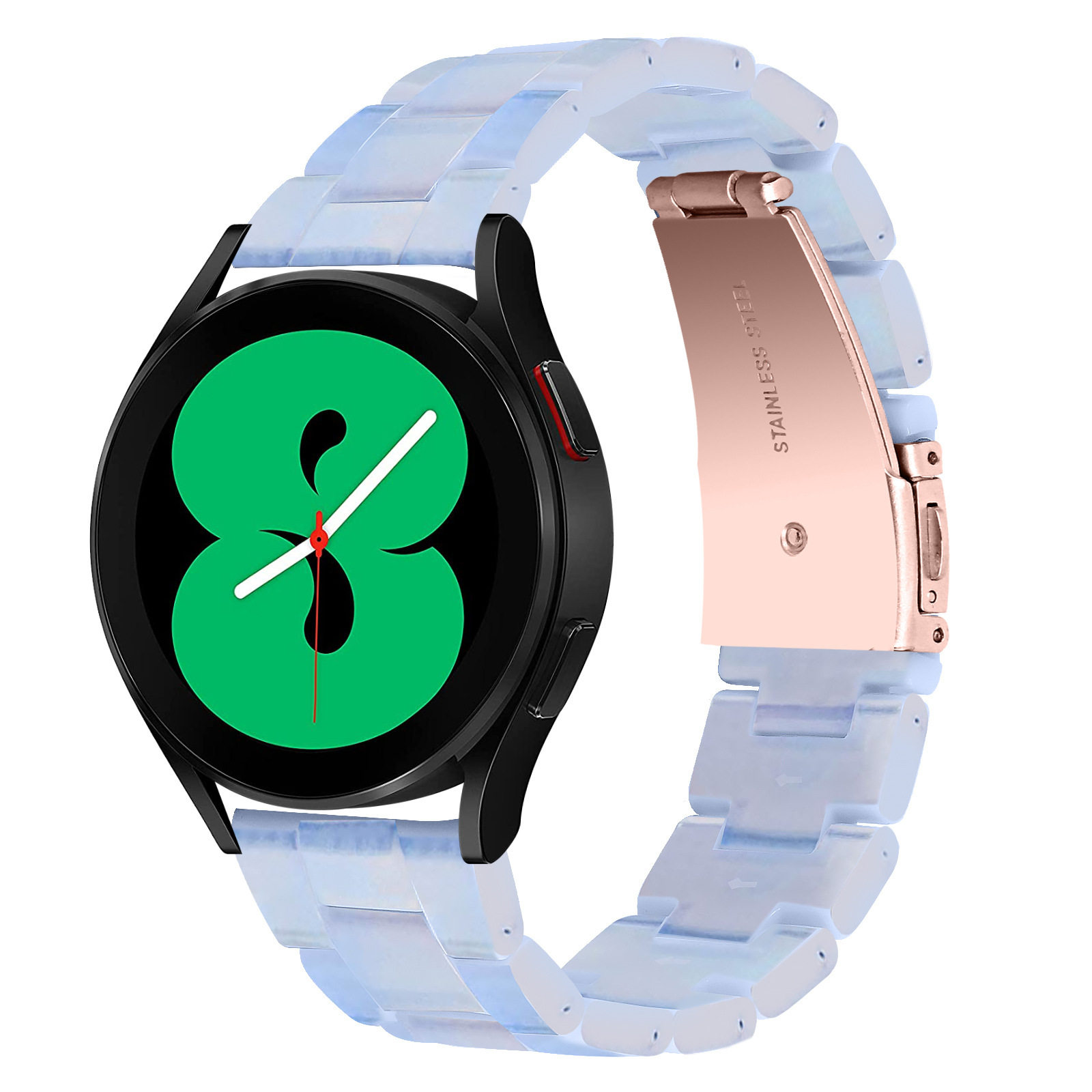 适用三星树脂表带20/22mm三星透色树脂表带冰川彩虹表链新款时尚潮流