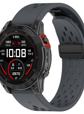 适用佳明fenix7X pro折叠扣表带Garmin Fenix8/7/6快拆20/26/22mm洞洞款表带泰铁时8/EpixPro/G2新款替换腕带